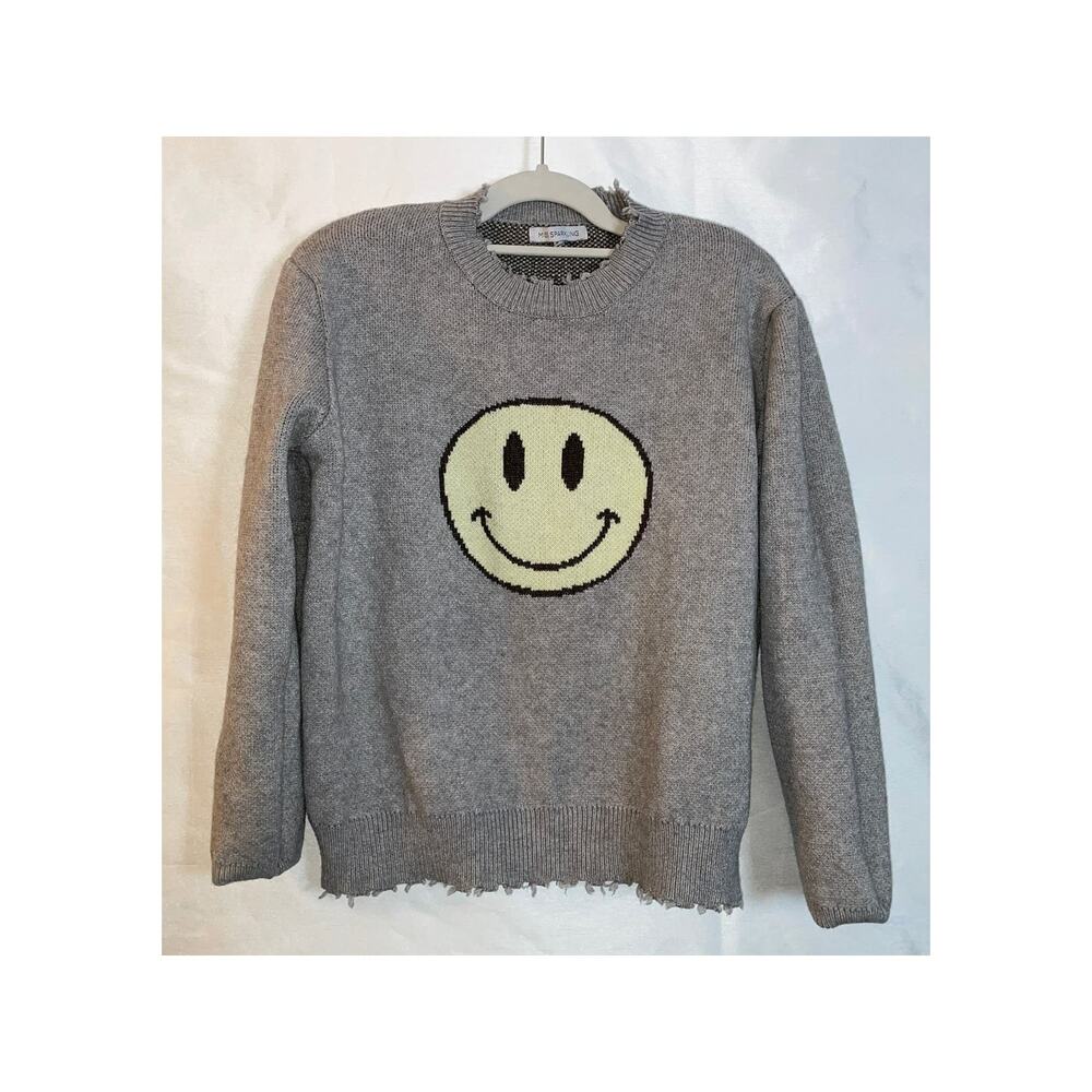 Miss Sparkling Smiley Face Sweater - Girl's Size XL - Thick Material &‎ Soft!